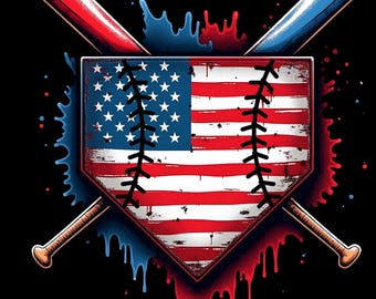 Baseball Drip Boys Ice Cream Patriotic American Flag Design 4th of July Sublimation,Drip Baseball Plate Png,Baseball Home,Ice Cream Drip Png