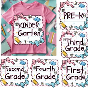 Preppy Back to School Bundle PNG,Coquette Teacher First Day of School PNG Design,Girly Checkered Sublimation,Preppy School Png,School Bundle