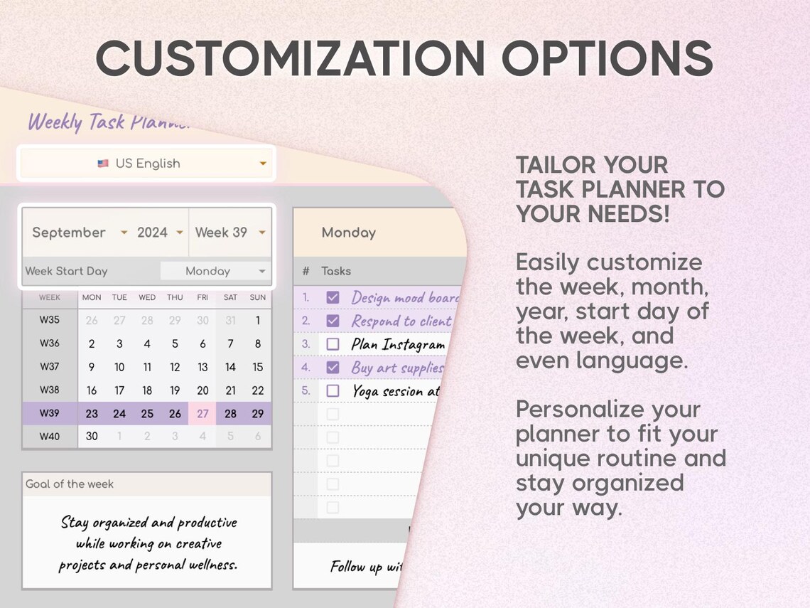 Weekly Planner - Daily to Do List - Task Planner - Daily Planner ...