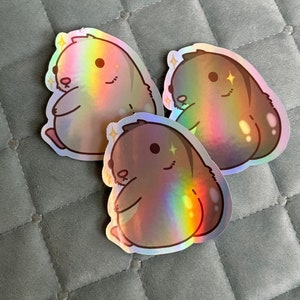 Holografischer Hamster Sticker in verschiedenen Farben, niedliches Design mit fettem Hamster, süße lustige Geschenkidee für Haustierbesitzer
