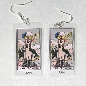 agatha all along - earrings - the tower tarot