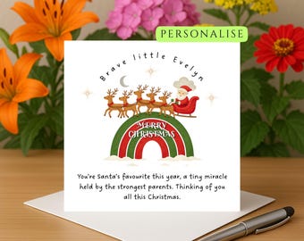 NICU Christmas card for child card baby in the nicu baby christmas card for baby born early scbu card for baby in neonatal personalised