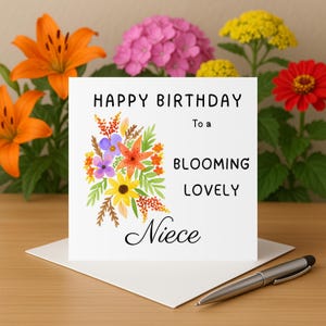 Niece birthday card happy birthday card for niece birthday card for an amazing niece on her birthday lovely niece floral card