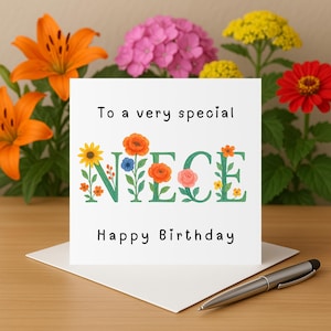 Niece birthday card happy birthday card for niece birthday card for an amazing niece on her birthday lovely niece floral card