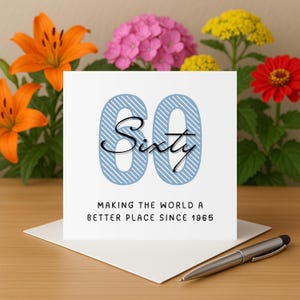 60th Birthday card happy 60th birthday card 60 birthday card for friend brother uncle dad grandad sixty birthday card personalised