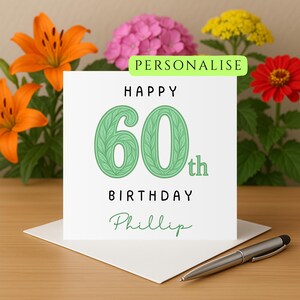 60th Birthday card happy 60th birthday card personalised 60 birthday card for friend brother uncle dad grandad sixty birthday card