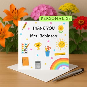 Teacher thank you card thank you for being such an important part of my story card thank you card for teaching assistant card thank you