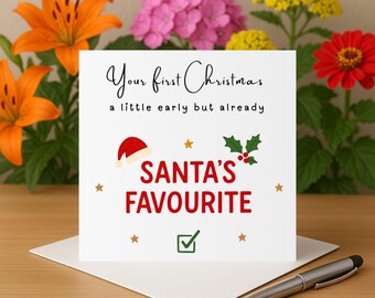 NICU Christmas card for baby in the nicu this christmas already santa's favourite first christmas card thoughtful card for nicu baby