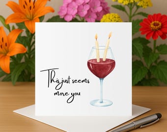 Red wine lovers birthday card for wine lover wine and date night funny wine birthday card for wine lover birthday card