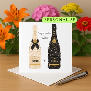 Personalised wedding card congratulations on your wedding day card name and date personalised wedding card unique design wedding