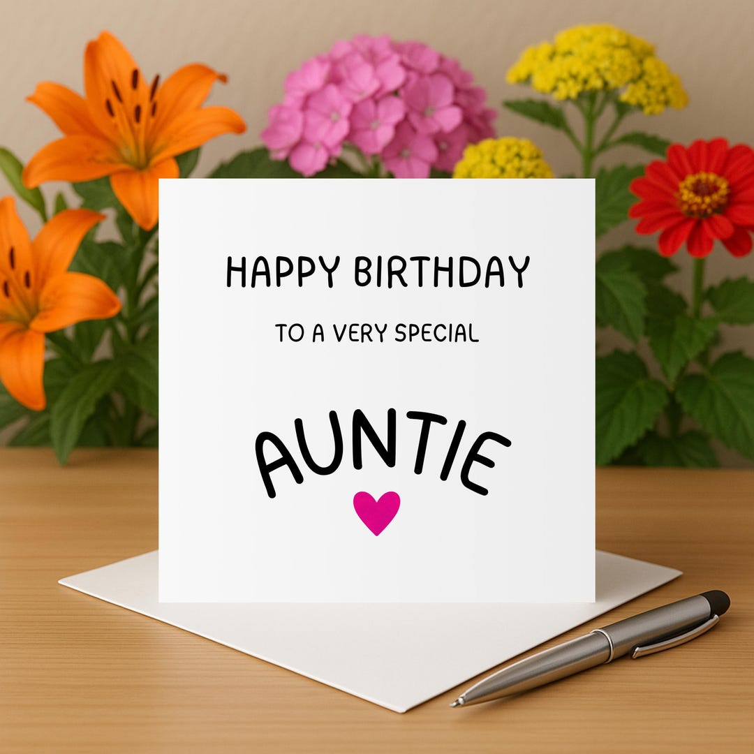 Auntie Birthday Card Happy Birthday for Auntie Card Happy Birthday ...