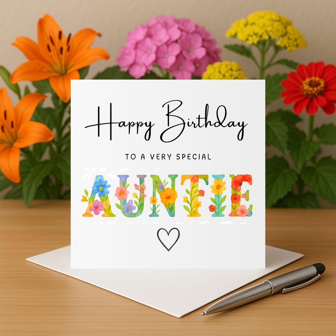 Auntie Birthday Card Happy Birthday for Auntie Card Happy Birthday ...