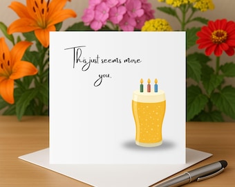 Larger birthday card for beer lover funny beer birthday card pint card for larger lover beer birthday card beer birthday card