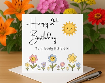 2nd birthday card second birthday card 2nd birthday cards for little girl birthday card for girl cards for 2nd birthday happy 2nd birthday
