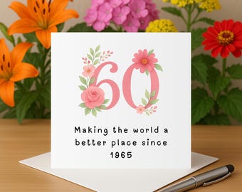 Carte 60e anniversaire carte joyeux 60e anniversaire carte 60 anniversaire pour ami sœur tante maman nan carte soixante anniversaire personnalisée