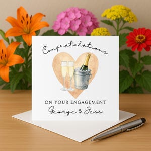 Personalised engagement card for engaged card engagement card simple engagement card you're engaged card