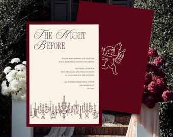 REHEERSAL DINNER EINLADUNG Vorlage: Amor Illustration (Digitaler Download) | 008