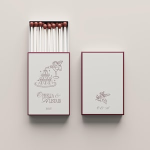 CUSTOM MATCHBOOK Template | Wedding Favours | Wedding Gift for Guests | Matches Label | Custom Matchboxes | Champagne Tower Old Money | 008