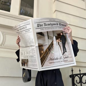 NEWSPAPER Wedding Program Template: Editable Canva Ceremony Timeline (Digital Download)