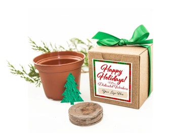 Tree Gifts for the Holidays, Small, Sustainable, Earth Friendly Tree Grow Kits, Made in Texas with Evergreen Spruce Tree Seeds, Client Gifts