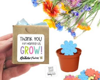 Personalized Gifts to Grow Flowers, Small Sustainable Thank You Gifts,  Unique Custom Garden Seed Gift, Fun Event Gifts & Party Favor Ideas