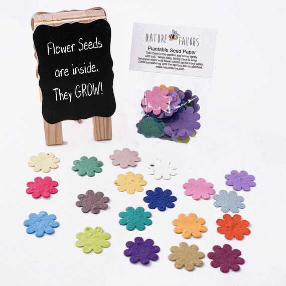 100 plantable seed paper flower shapes grow beautiful wildflowers table decorations diy thank you cards save the dates or invitations how to make flower seed paper