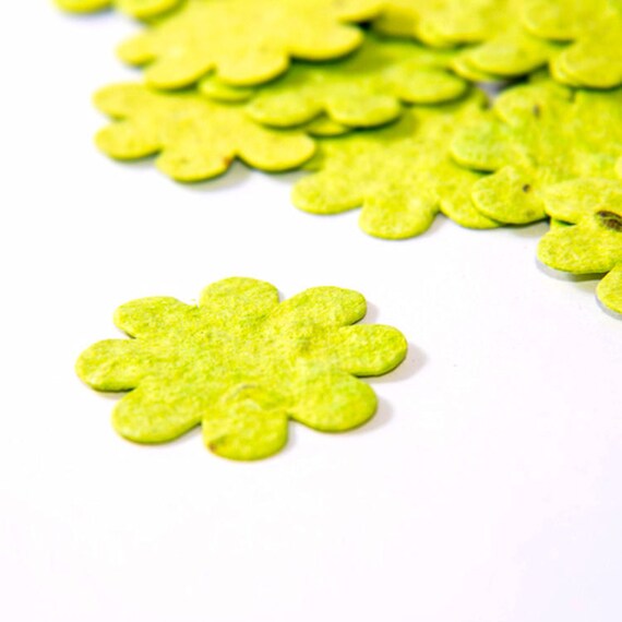 200 Lime Green Plantable Seed Paper Flowers Birthday Party Favors Baby Shower Favor DIY Invitations Eco Party Favor Decorations Il_570xn