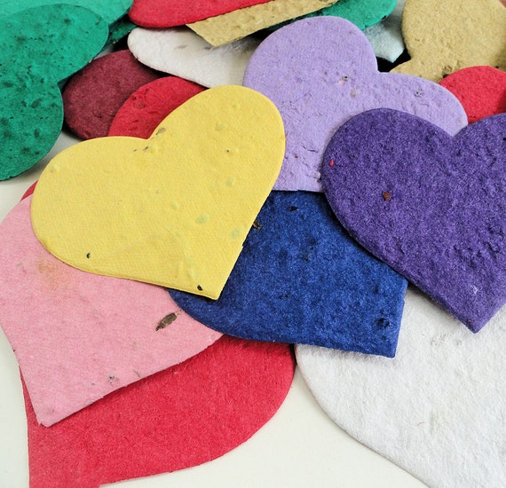 25 Large 3" Plantable Seed Paper Hearts - diy wedding favors, place cards, save the date cards, creative invitations Il_570xn