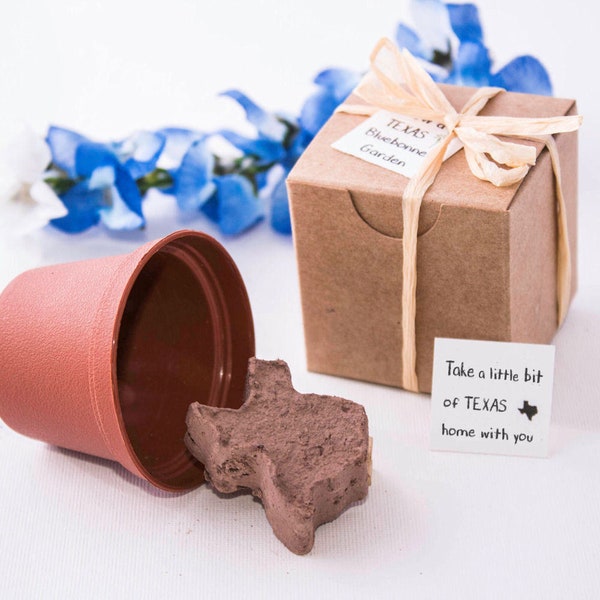 Texas Bluebonnet Seed Gifts | Personalized Texas Bluebonnet Grow Kit | Gifts & Party Favors for Texas Themed Events | Bluebonnet Plant Gift