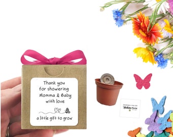 Butterfly Themed Baby Shower Favors, Little Flower Seed Garden Grow Kits,  Personalized Sustainable Gifts for Boy or Girl Baby Shower Favors