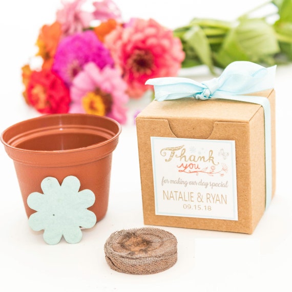 Mini Flower Garden Wedding Favors - Flower Garden Starter Kit - Customized Personalized Bride & Groom Thank You Gift - Bridal Shower Favor Il_570xn