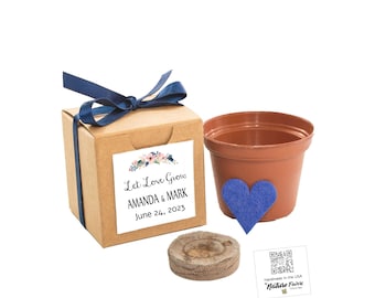 12 Mini Wildflower Grow Kits - Custom Made Gifts by Nature Favors, Personalized for Garden Weddings, Bridal Showers, and Anniversary Parties