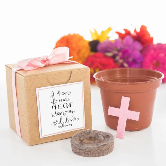 Blooming Cross Mini Flower Garden Grow Kit | Personalized Cross Gifts | Christian Love Marriage Religious Gifts & Party Favors | Cross Gifts Il_570xn