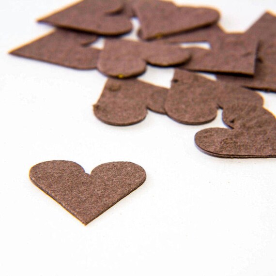 200 Brown Plantable Seed Paper Hearts "Let Love Grow" Eco Wedding Favor Bridal Shower Favor Thank You Card Invitation Affordable Party Favor Il_570xn