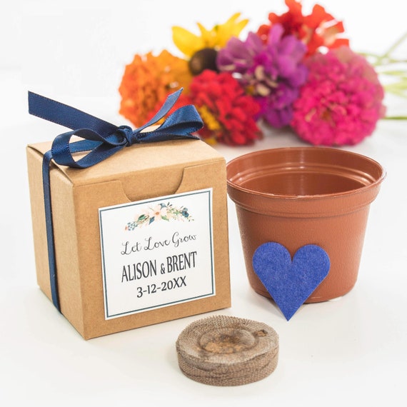Wedding Favor Boxed Grow Kit Gift - Mini Blooming Heart Flower Seeds | Personalized Thank You Gifts, Bridal Shower Favors & Wedding Favors Il_570xn
