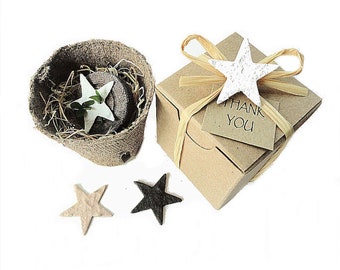 Mini Flower Garden Grow Kits | Plantable Seed Paper Star Themed Gifts Personalized for Parties, Showers, Wedding Favors