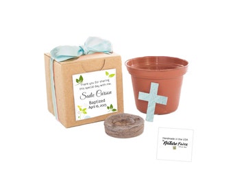 Baptism Gift Box Grow Kits, Fun, Little, Meaningful Gifts to Grow a Flower Garden, Unique, Personalized Baptism Favors & Thank You Gifts