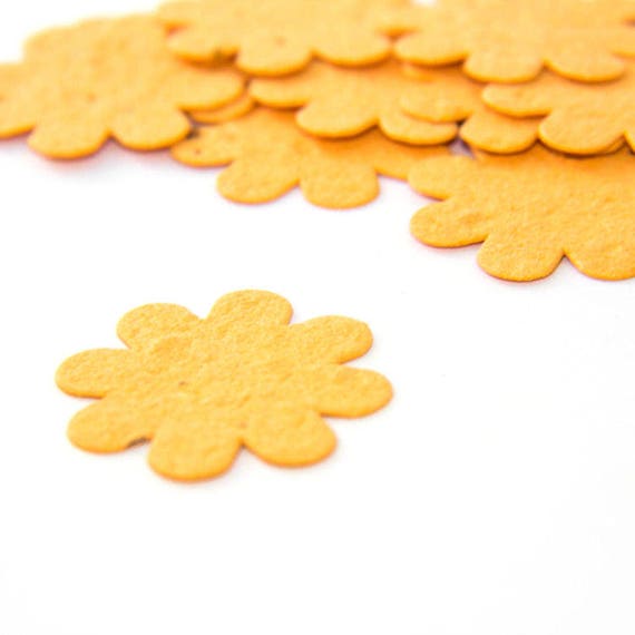100 Gold Seed Paper Flower Confetti diy wedding favors, place cards, save the date cards creative invitations by Nature Favors Il_570xn