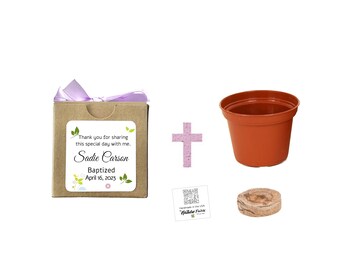 Baptism Gift Box Grow Kits, Fun, Little, Meaningful Gifts to Grow a Flower Garden, Unique, Personalized Baptism Favors & Thank You Gifts
