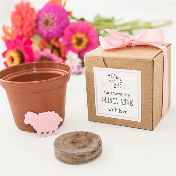 Thank Ewe Lamb Baby Shower Favor Seed Paper Lamb Grow Kit