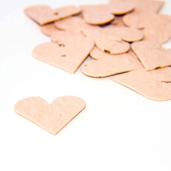 200 Ivory Seed Paper Hearts "Let Love Grow" Eco Wedding Favor Table Decoration Bridal Shower Favor Thank You Card Invitation Party Favor Il_570xn