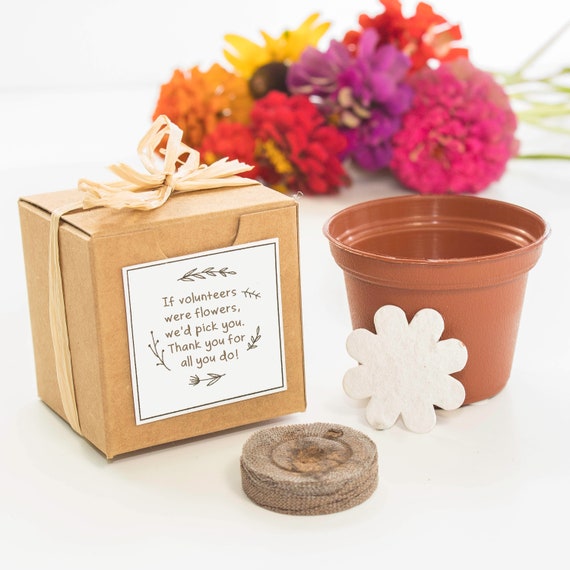 Volunteer Appreciation Gifts | Mini Garden Seed Starter Kits | A Unique Thank You Gift | Custom Printing Available on Bulk Orders | Fun Gift Il_570xn