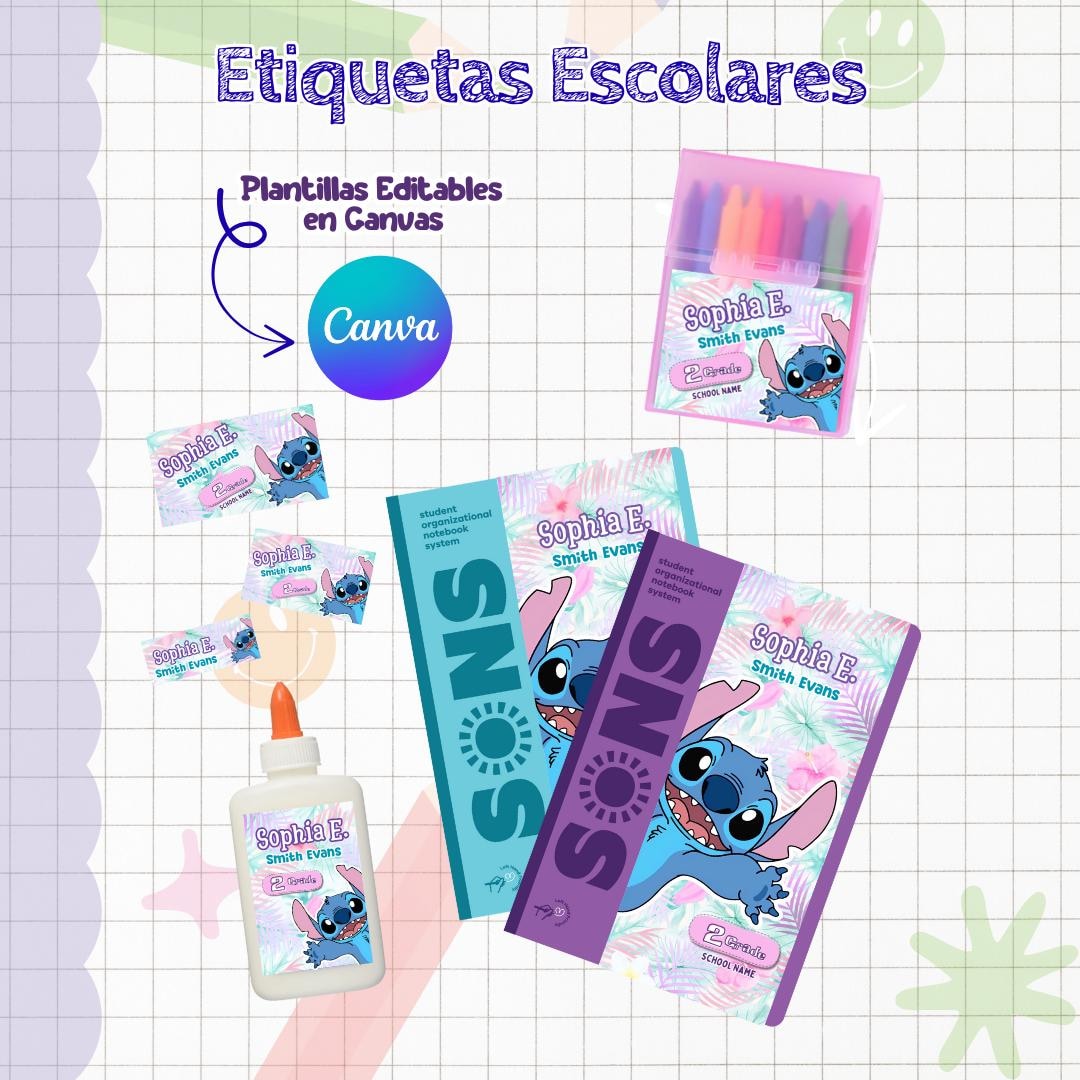 Editable School Labels in Canva - Etsy