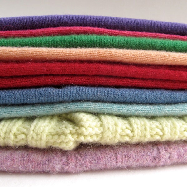 Soft and Fluffy Upcycled Cashmere Sweater Pieces,Wool, Colorful, Felting, Sewing, Small Projects, Wool Applique, Embellish