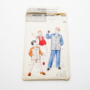 Vintage Butterick 6035 sewing pattern: Boys pants / box jacket suit (size 4, chest 23)