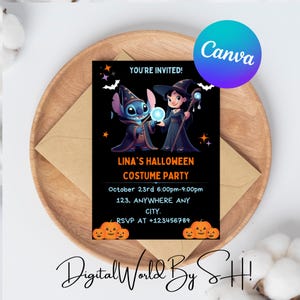 Ponto editável Ponto de convite de Halloween Ponto de convite Ponto de convite de aniversário Ponto de convite de festa Ponto de convite Cartão digital