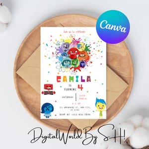 Inside Out Invitation Birthday Party Inside Out Birthday Invitation Inside Out Editable Invitation Inside Out Digital Printable Card