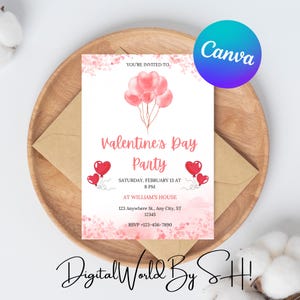 Convite para o Dia dos Namorados Convite para a Festa do Dia dos Namorados Coração Doce Floral Doce Amor Brunch Convite para o Dia dos Namorados Rosa Vermelho Corações Convite