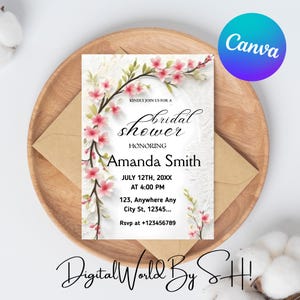 Boho Floral Bridal Shower Invitation, Wildflower Bridal Shower Editable Invitation Template, Wildflowers Shower Invite Printable, Download
