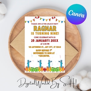 Numberblocks Birthday Invitation, Editable Printable Invitation, Numberblocks Birthday Party Invite, learn numbers first second party